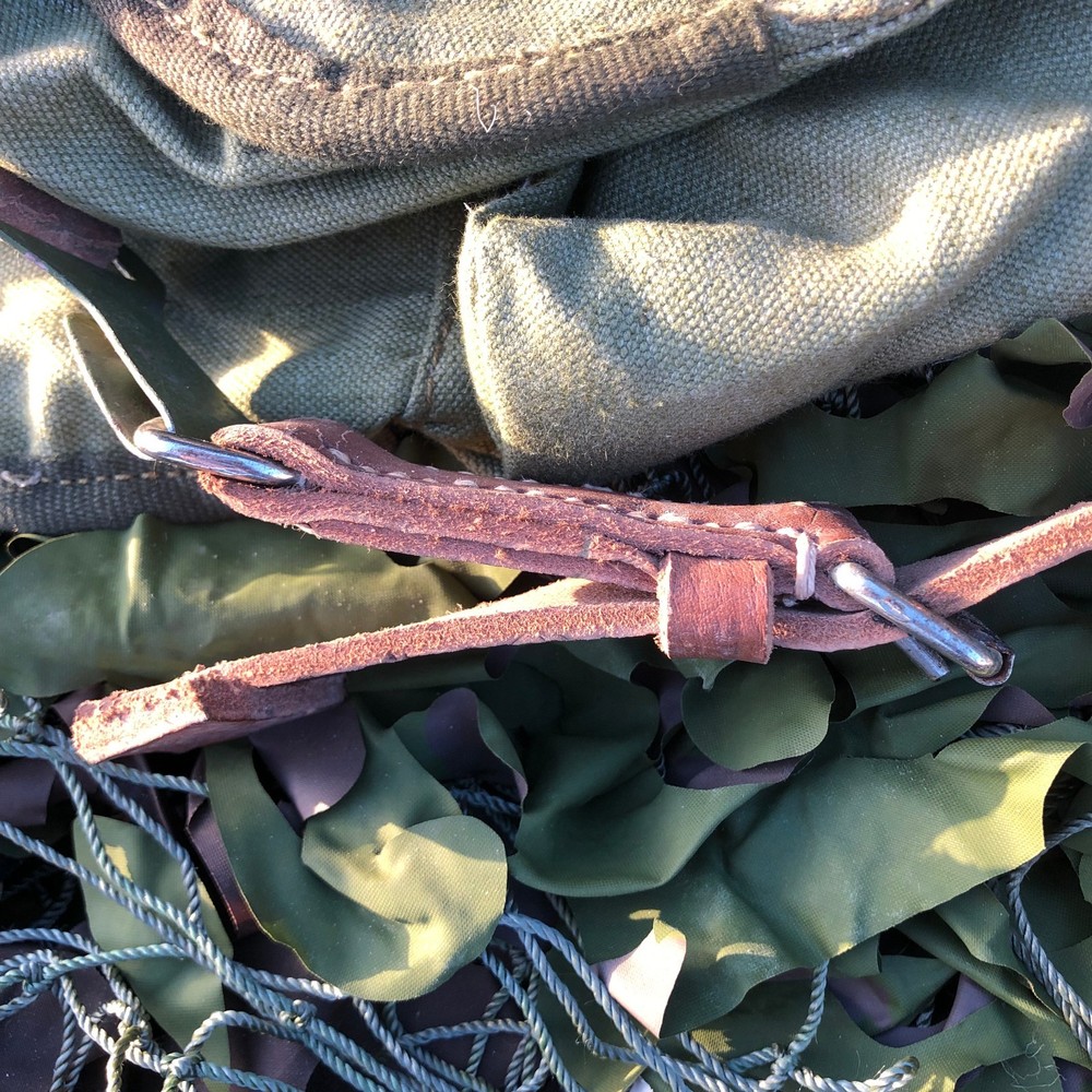 Romanian Army Olive Green Canvas and Leather Backpack