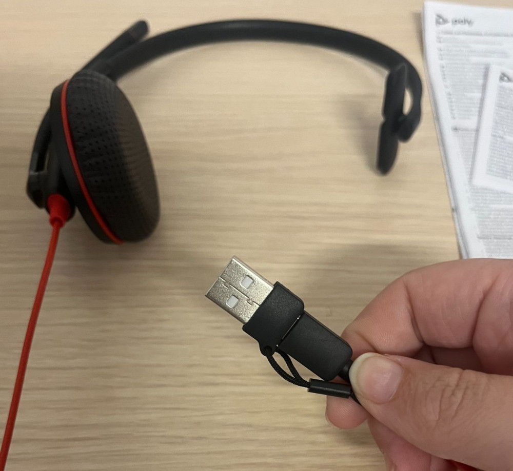 Poly Blackwire 3215 Monaural USB-C Headset + 3.5mm Plug + USB-C/A Adapter