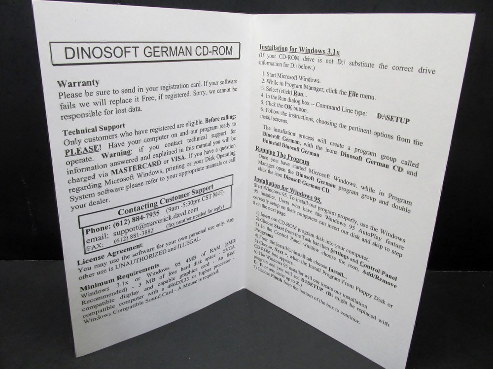 DinoSoft Eductional Software Manual (4026010) for German, PC CD-ROM, 1979