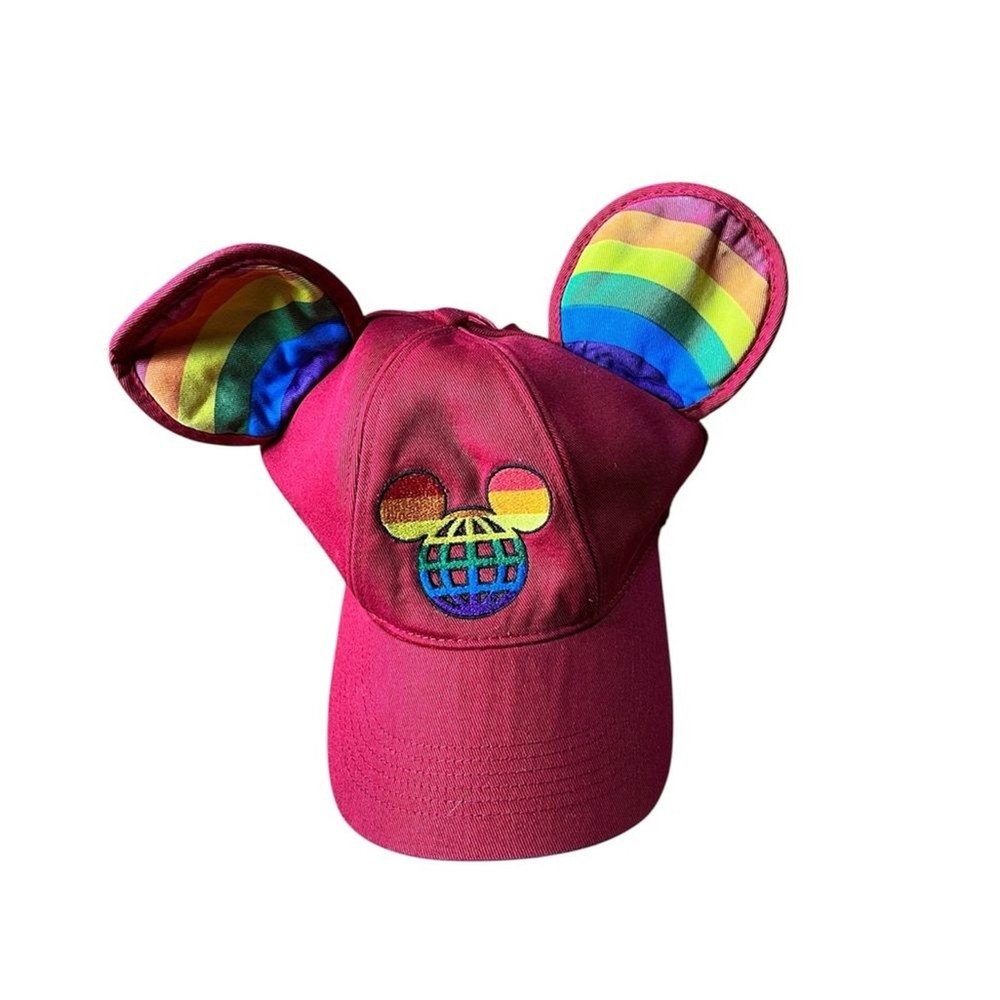 Disney Red Cap with Rainbow Pattern