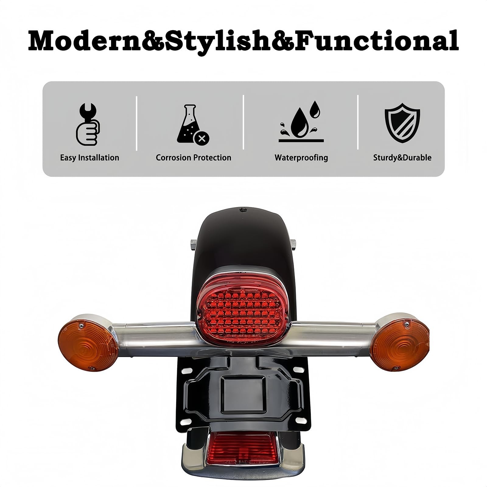 Custom Dynamics License Plate Relocation Kit #CD-LPR-KIT Harley Davidson black