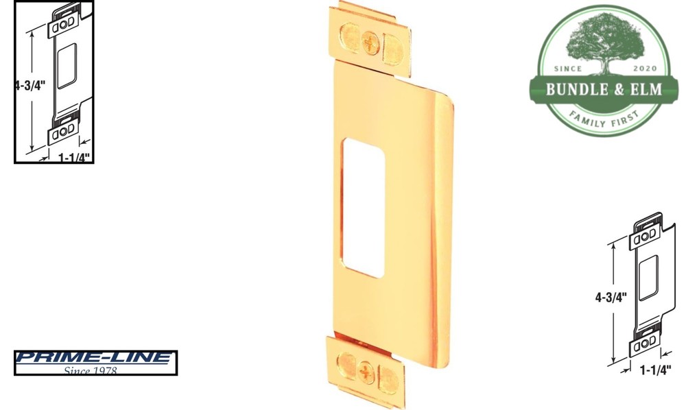 Brass Plated Adjustable Door Strike for Deadbolt Locks, Easy Installation