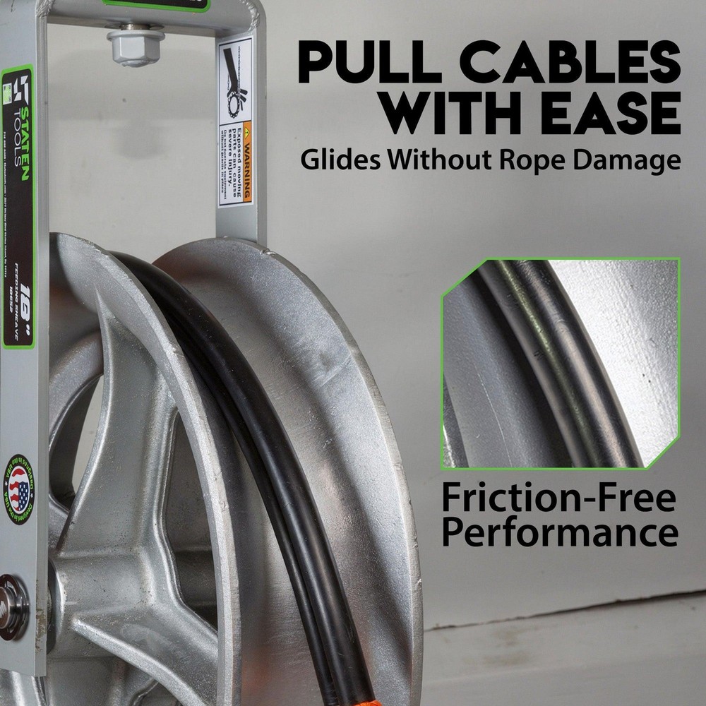 18" Hook Sheave 652 | 6500lb | Staten Tools | Rope | Greenlee / Current Pullers