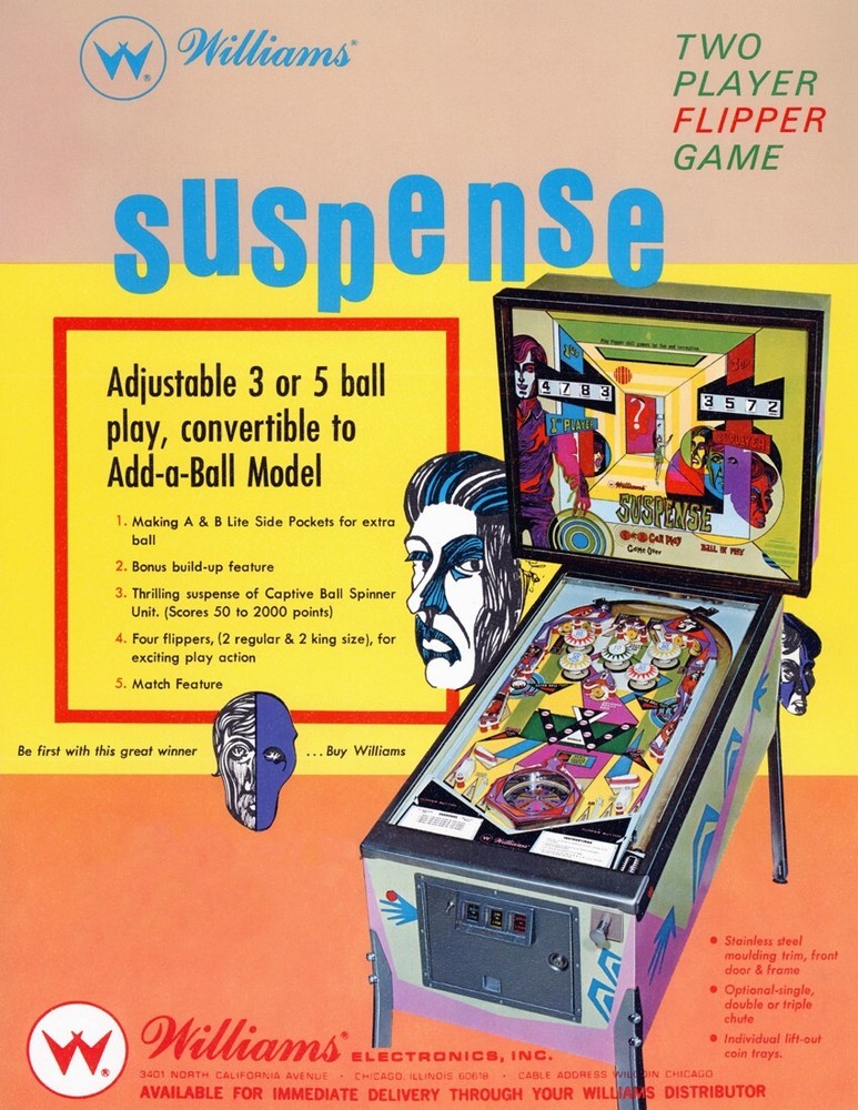1969 Williams Suspense Pinball Machine Rubber Ring Kit