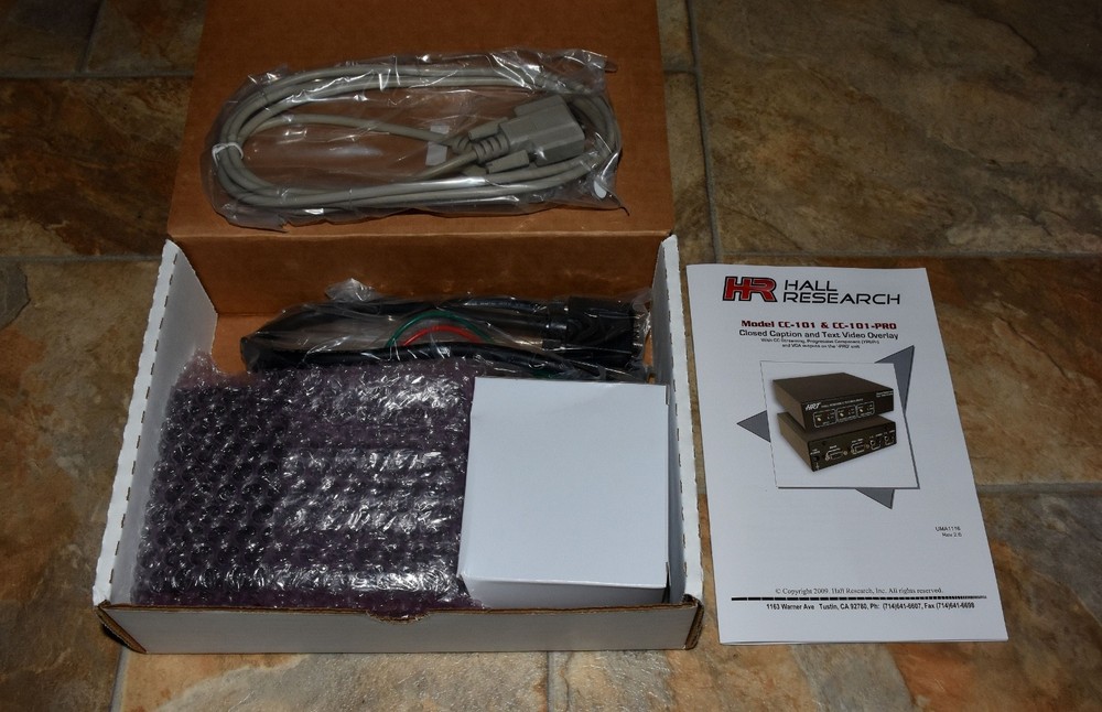 New HALL RESEARCH CC-101-PRO Closed Caption Decoder and Text Video Overlay