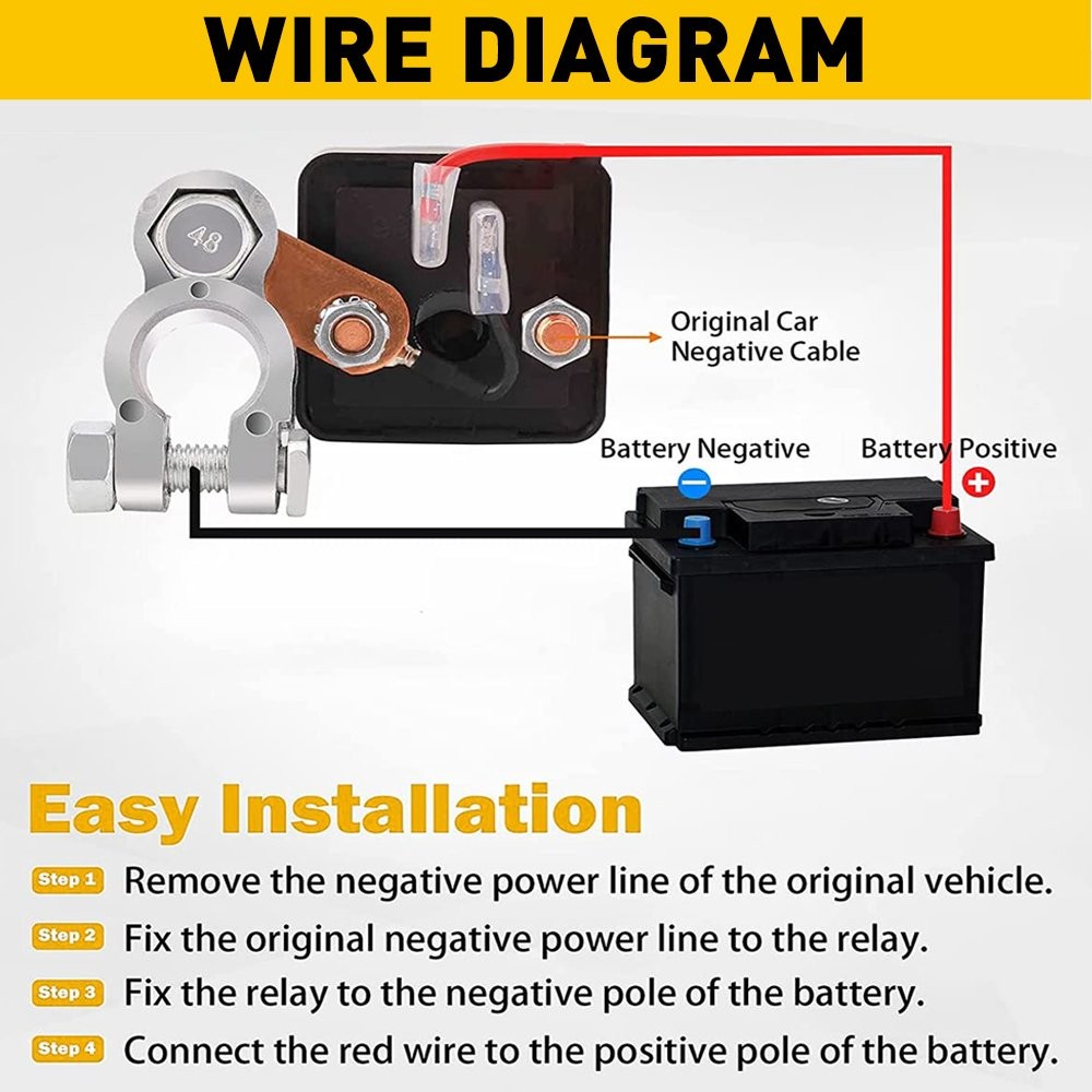 Car Battery Disconnect Cut Off Isolator Master Switch W/ Wireless Remote Control
