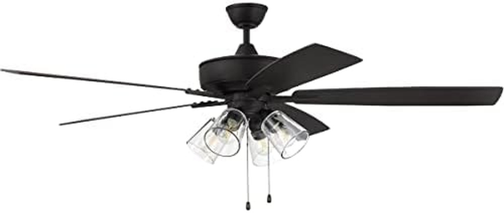 Craftmade P104SB5-52BWNFB Pro plus 52" Ceiling Fan with LED Lights & Pull Chain,