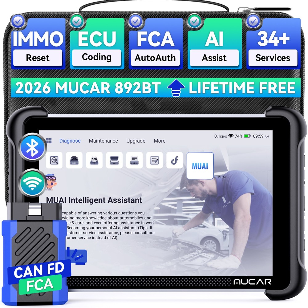 MUCAR E.CU Coding 892BT OBD2 Scanner Diagnostic Tool Bidirectional Full Systems
