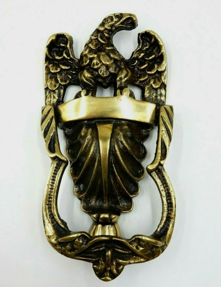 VINTAGE SOLID BRASS AMERICAN EAGLE STYLE DOOR KNOCKER (MONOGRAM-READY)