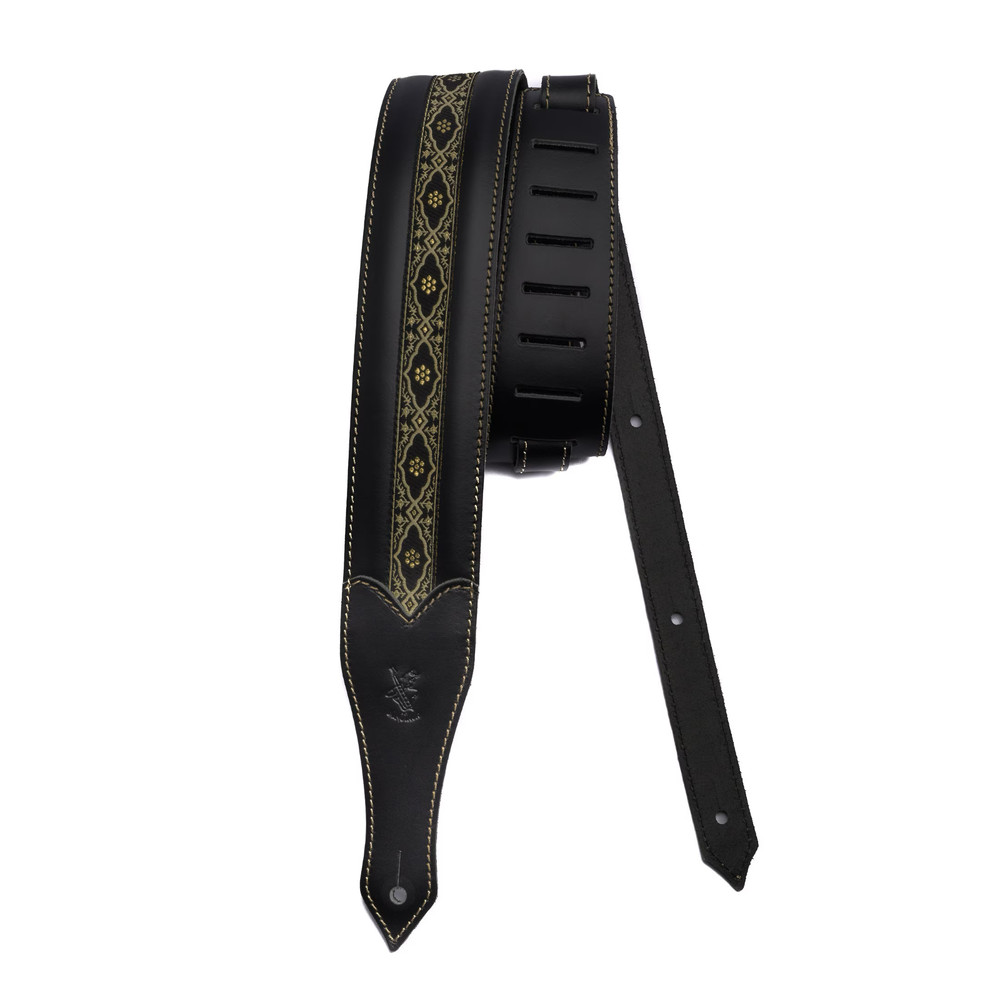 GOLDEN PATTERN leather padded guitar and bass strap