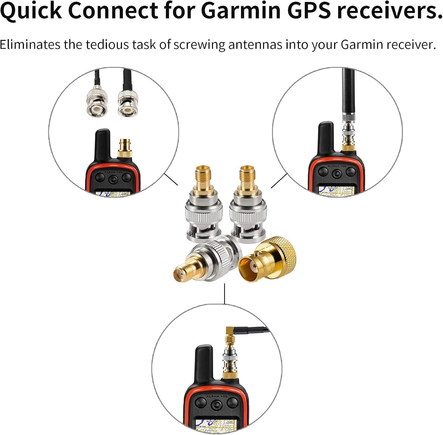 (4 pc.) Antenna Quick Connect kit for Garmin GPS Alpha 100 200 200i Astro 220 32
