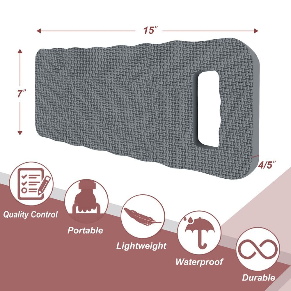 Kneeling Pad 2 Pack, Comfortable, Bath, Exercise, Stain Resistant, Grey