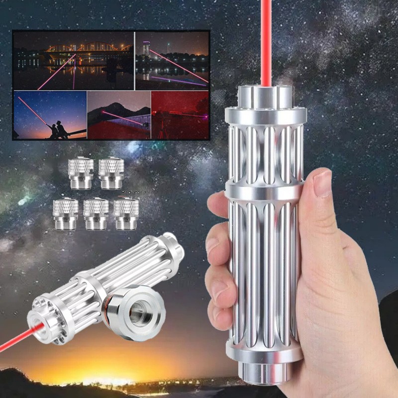 650nm Red Laser Pointer Pen Visible Beam Dot Light & 5 Caps