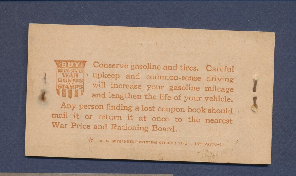 S-1 Service Gasoline Ration stamp book - Complete, VERY RARE, see notes & pix -b