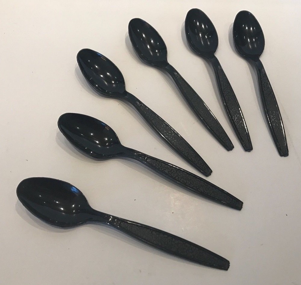 Prime Source Black Extra Heavy Weight Teaspoons - 1000/cs