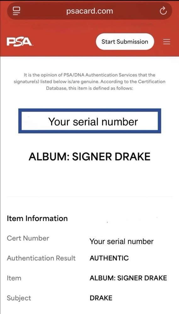 Drake PSA/DNA Autographed CD Take Care CLB Ice Man NWTS OVO