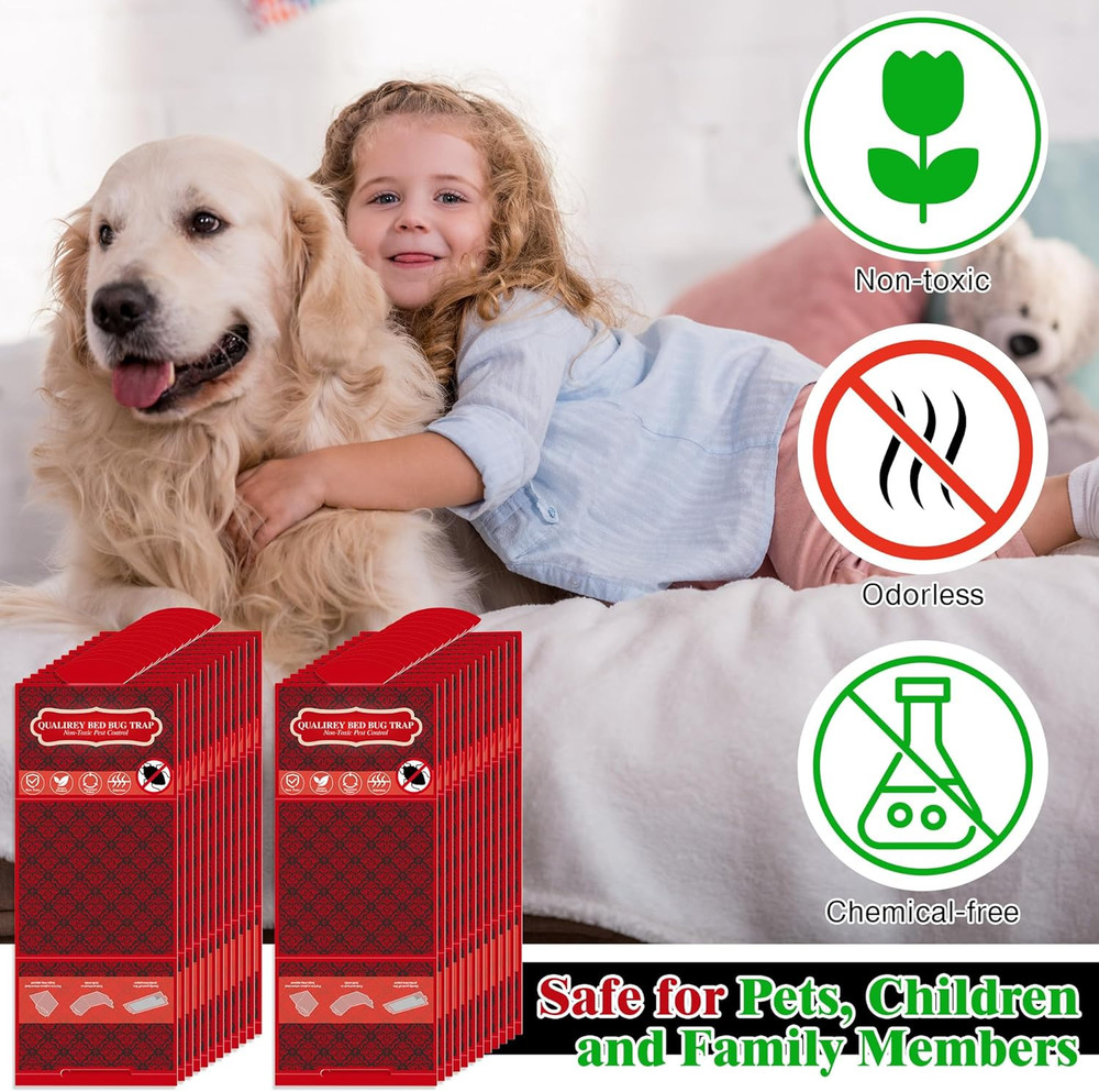 24 Pack Bed Bug Traps, Non Toxic Bedbug Detector for Bed Legs, Bedbug Intercepto