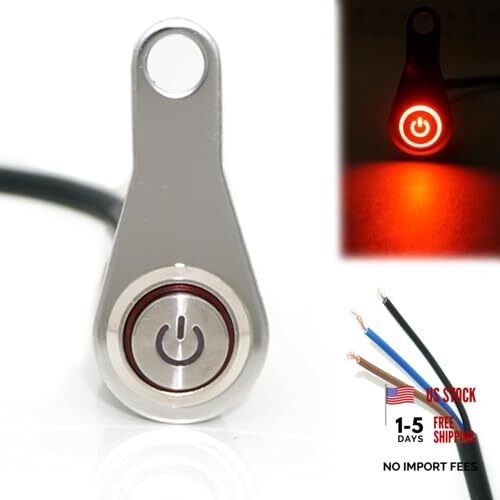 Motorcycle Universal Handlebar Light Power Control Switch Push Button Red