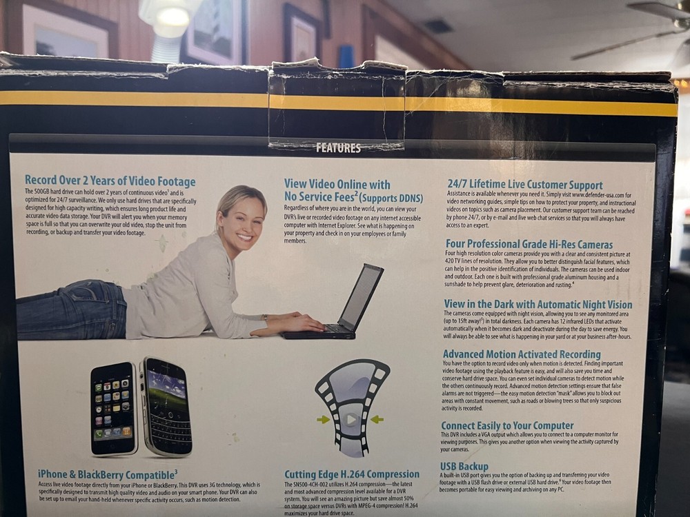 Defender Web Ready 4 Channel DVR Security System - Sentinel Model SN500-4CH-002