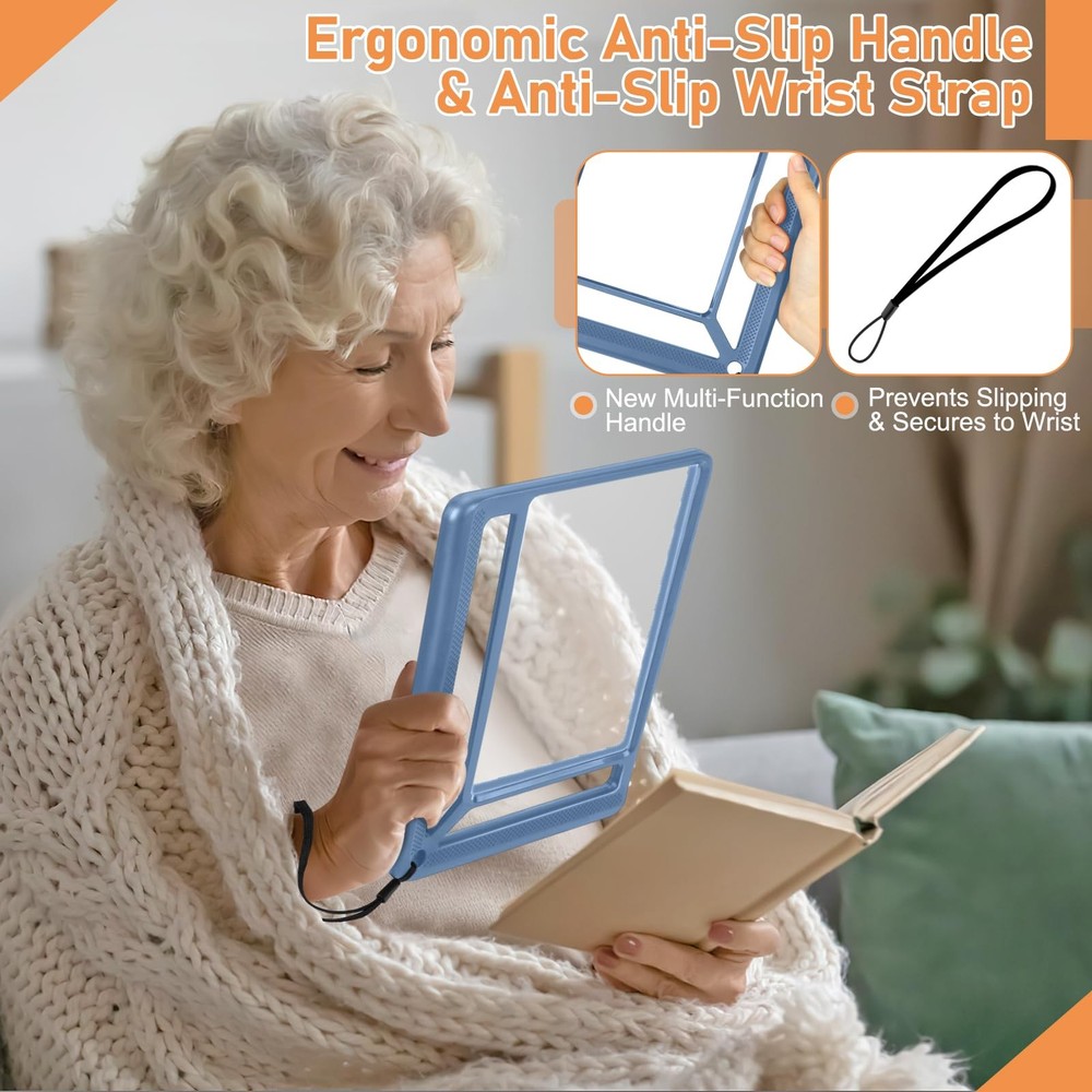 5X Full Page Magnifying Glass, Lightweight Rectangular Magnifier, Large Viewing