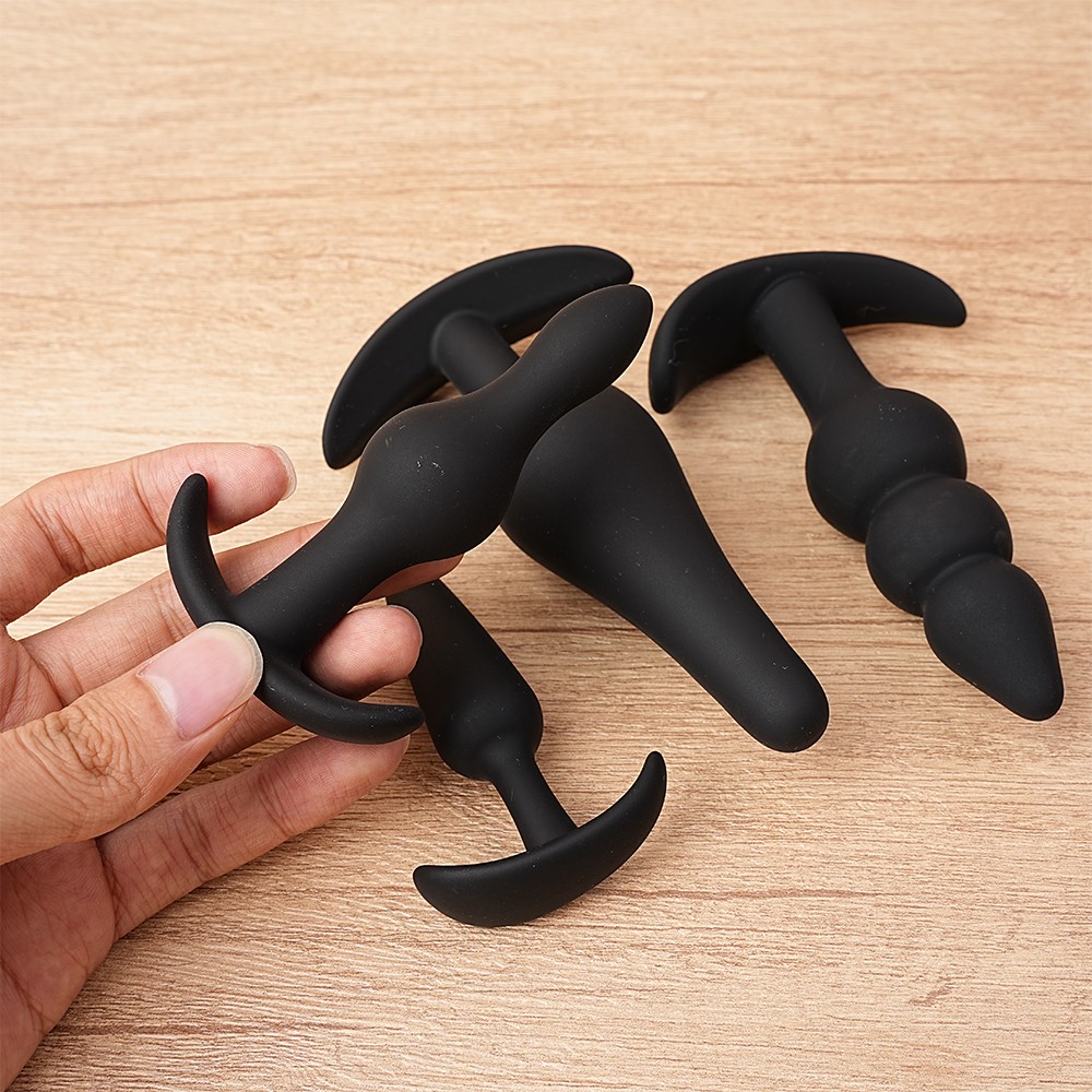 4PCS Silicone Anal Butt Plug Training Starter Kits Beginner Dildo Trainer Set US