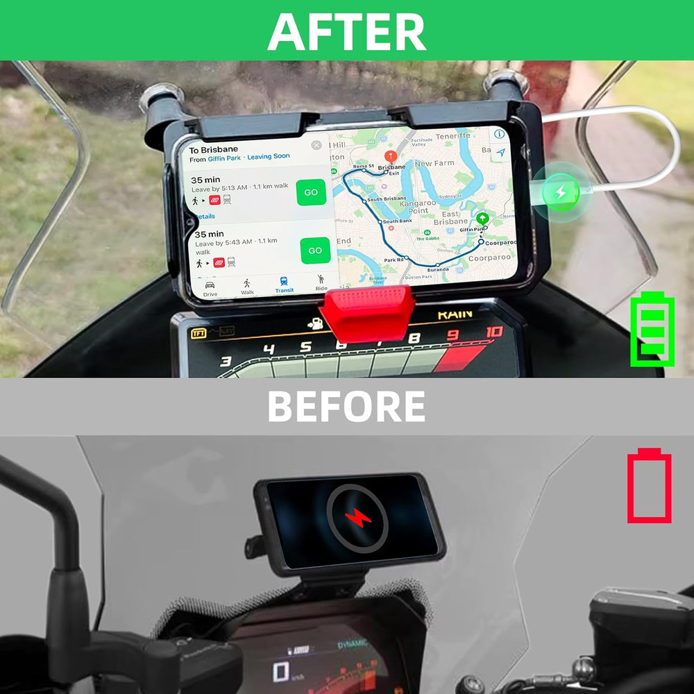 GPS Mobile Phone Motorcycle Navigation Bracket Wireless Charging Support With...