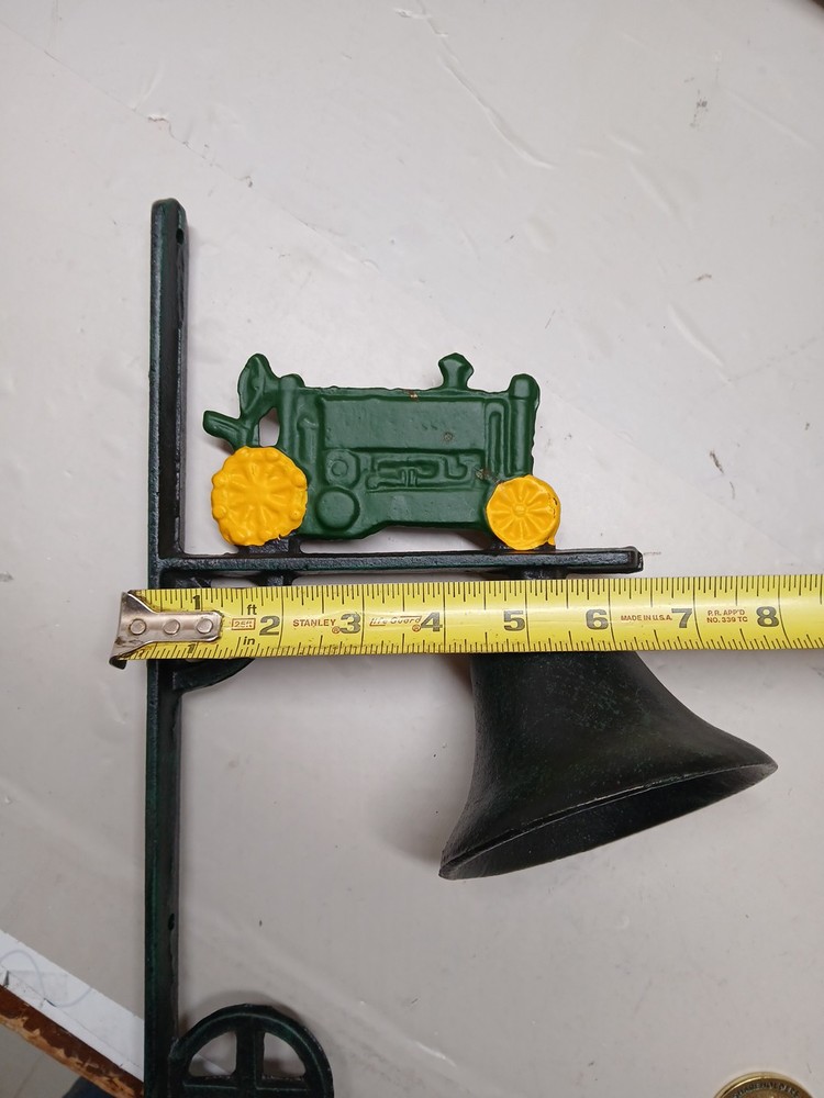 Vintage Cast Iron John Deere Bell Good Condition Wall Bracket *MISSING CLAPPER