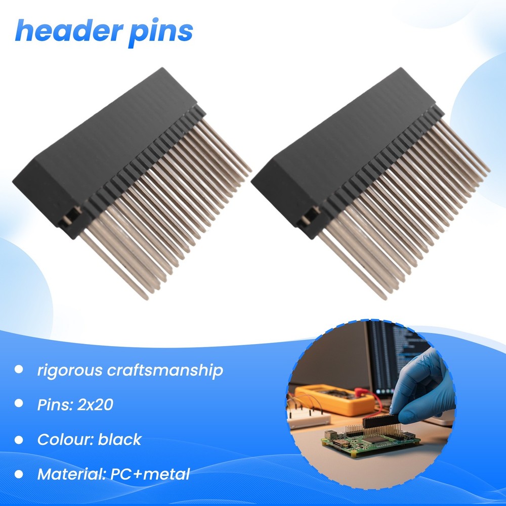2 x 20 (40 Pin) Stack Head for A+/ B+/ Pi 2/ Pi 3 Extra High Head (Pack 7007