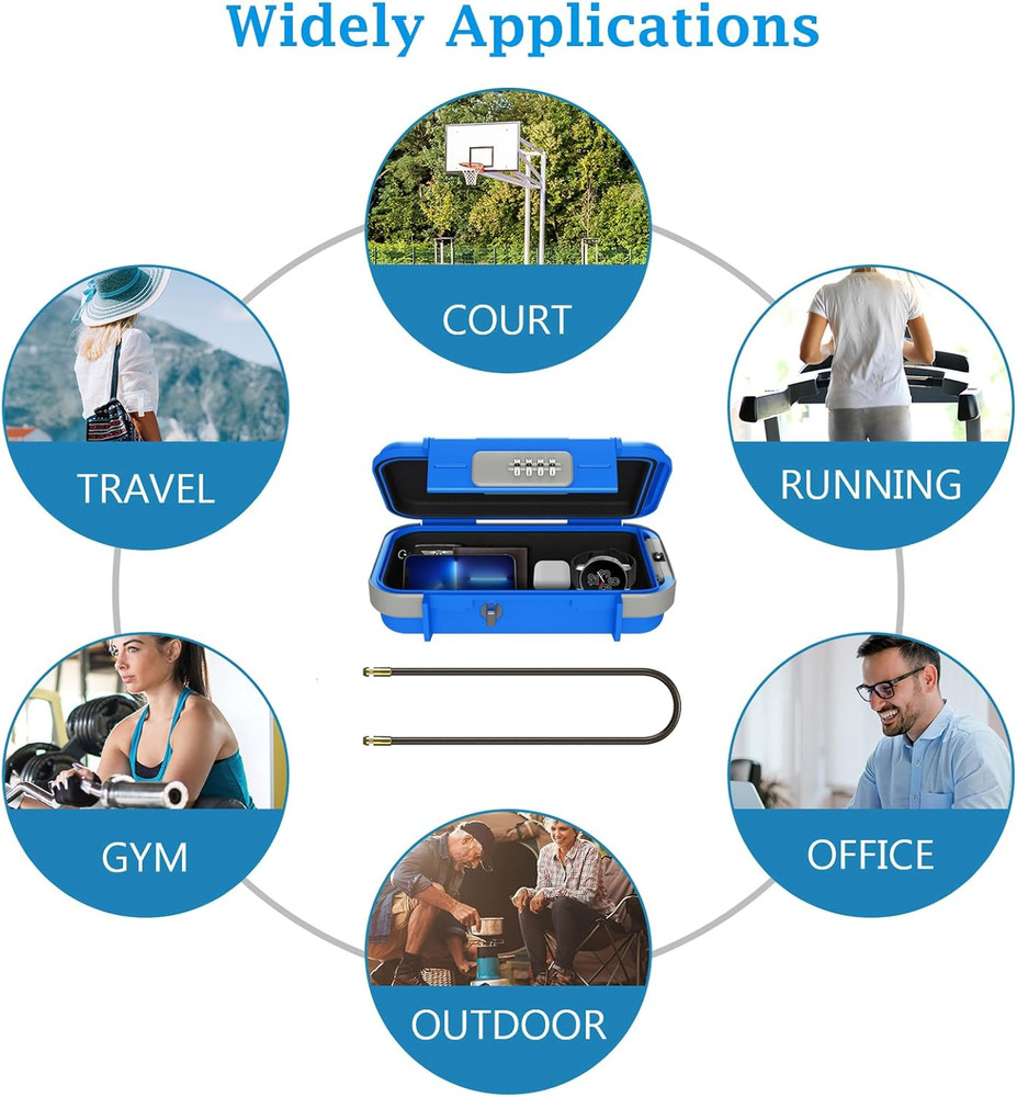 Portable Safe Box, Combination Lock Box with Code, Waterproof Anti-Theft Mini Tr