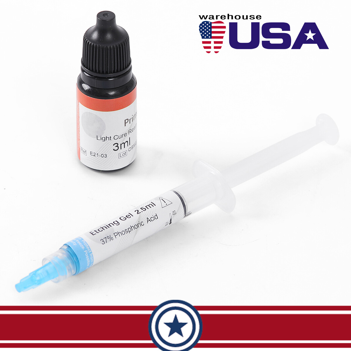 DENTEX Dental Ortodontic Light Cure Kit de adhesivo de unión para soportes Brace