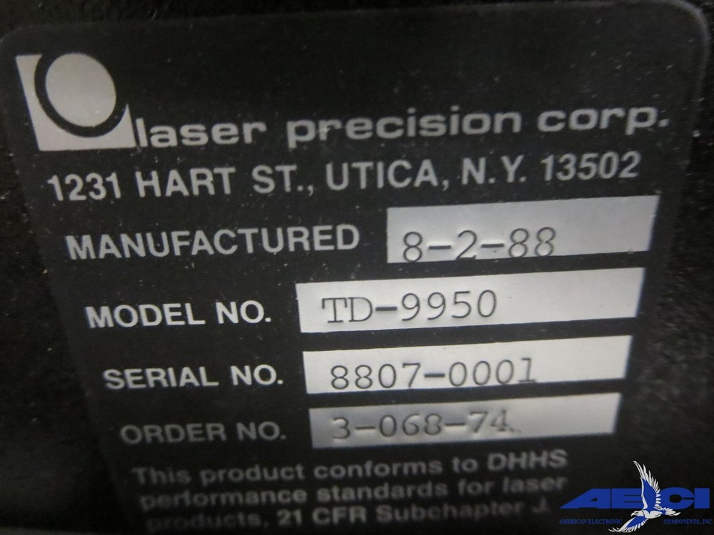 LASER PRECISION CORP TD9950 OPTICAL TIME DOMAIN REFLECTOMETER W/X-Y PLOTTER-6