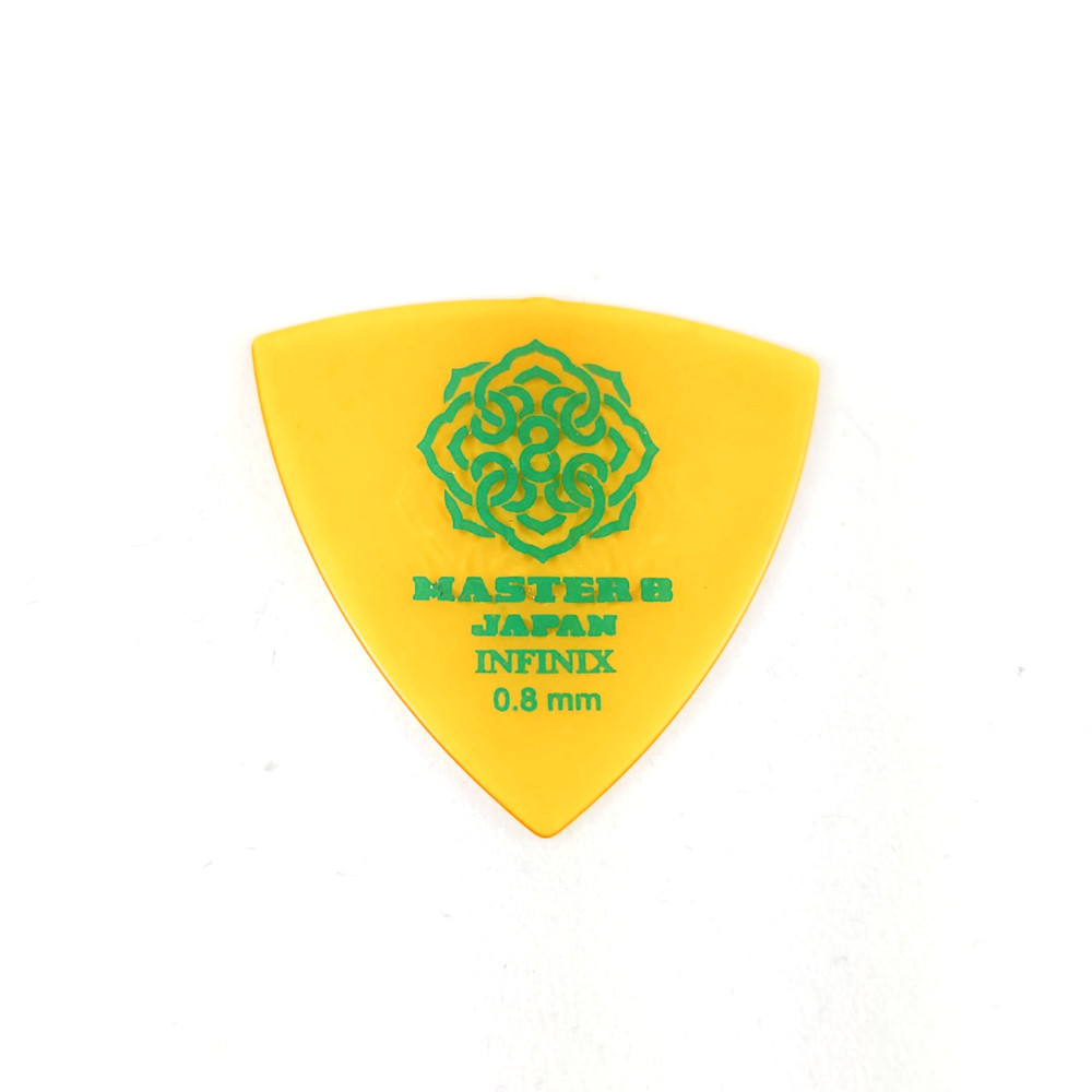 Master 8 Japan INFINIX Hard Polish Grip Triangle Pick - 0.8mm Medium 6-Pack