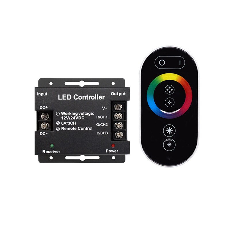 DC12-24V 12A 18A LED Strip Light RF Touch Remote Controller Dimmer for SMD COB