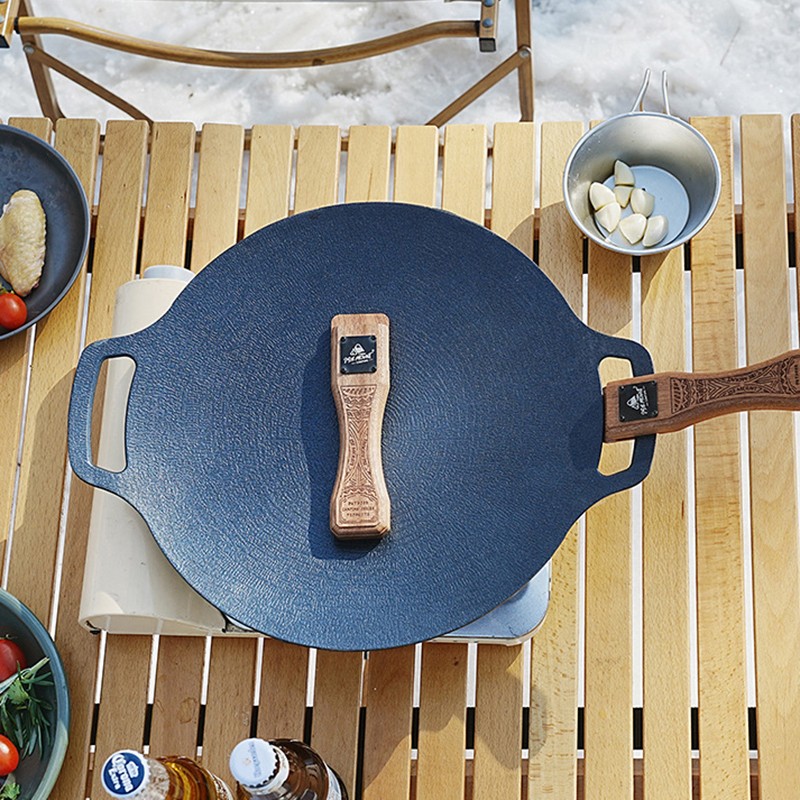 Grill Pan Handle Anti-scalding Solid Wood Handle Bayonet Adjustable Grip