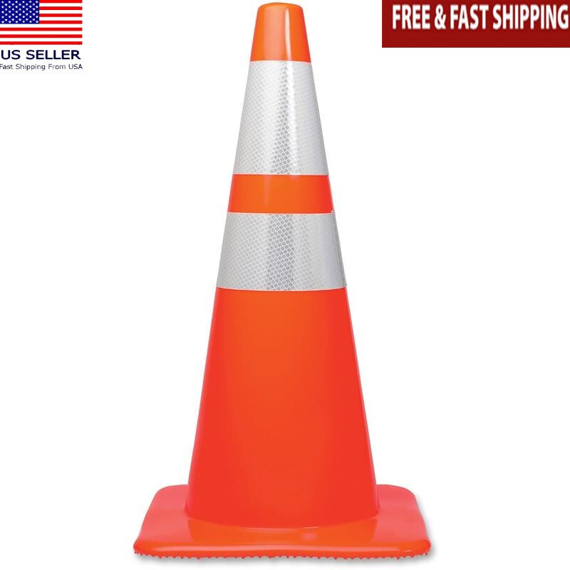 Traffic Cone Reflective Safety Sturdy Stackable Durable Storage 28in Height New