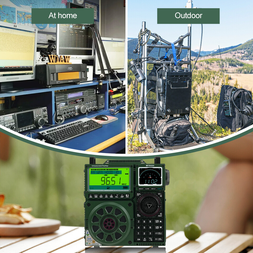 Retekess TR113 Portable AM/FM Full Band Ham Radio Backlight APP Control Camping