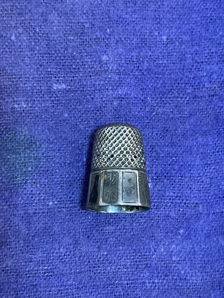 Antique 10 Panel Silver Floral Thimble Size 8