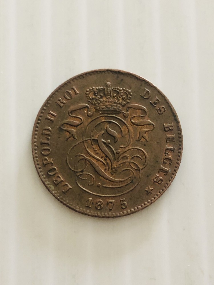 Belgium 2 Centimes 1875 High Grade Nice Coin