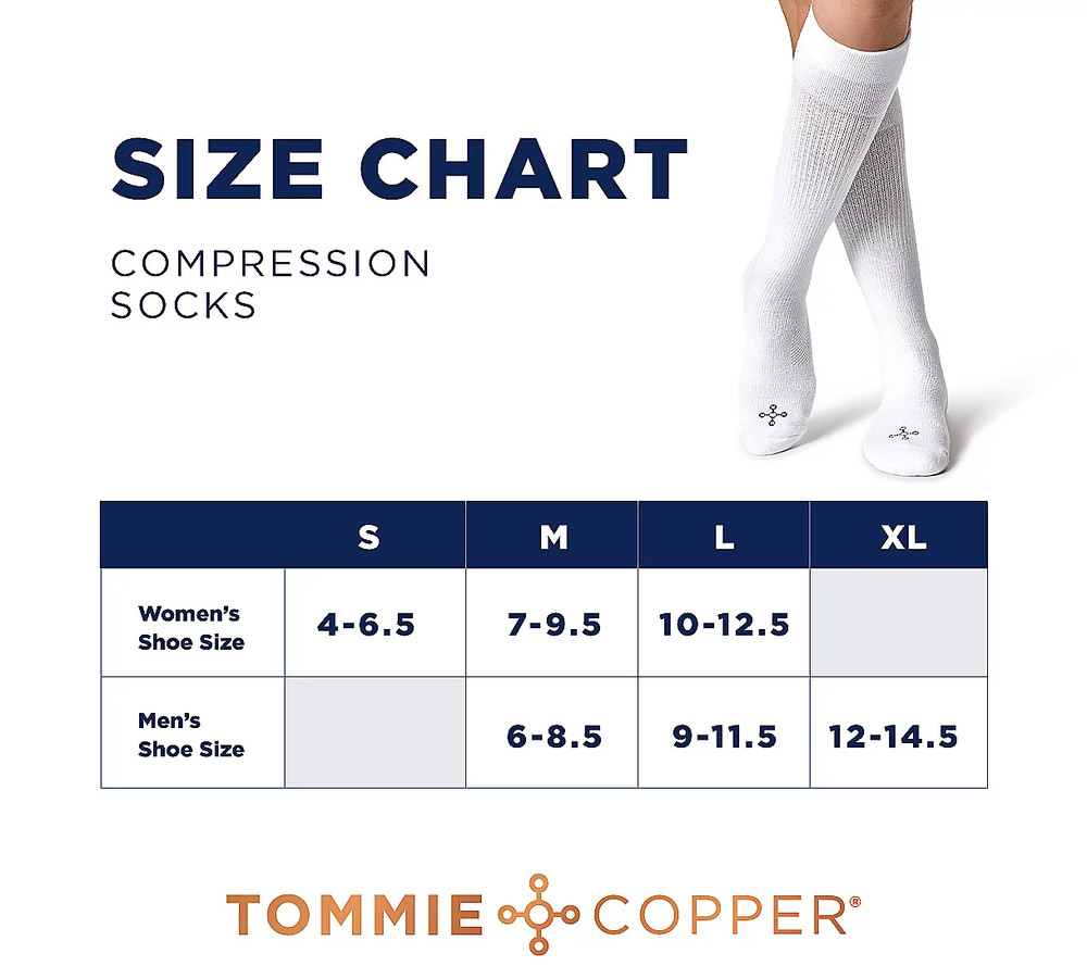 Tommie Copper 6 Pack SnugStay WOTC Compression Socks - Basic Dot Large