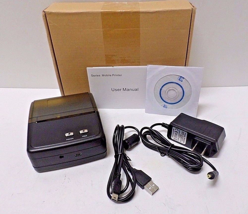 Mini Thermal Bluetooth Mobile Series Printer IMP011B + Cords + CD + Manual