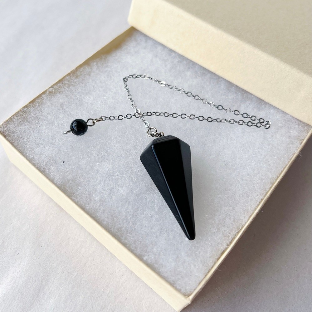 Black Onyx Pendulum Gemstone Meditation Dowsing