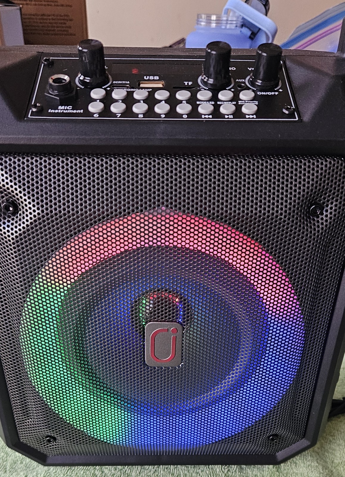 JYX T17T Karaoke Machine Bluetooth 2 Mics Subwoofer Volume Controls Portable