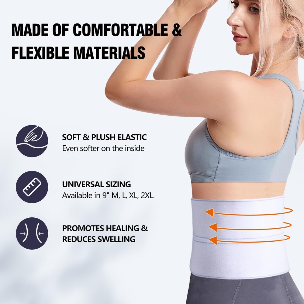 Elastic Universal Post Surgery Abdominal Binder Lower Waist Support Belt, Wid...
