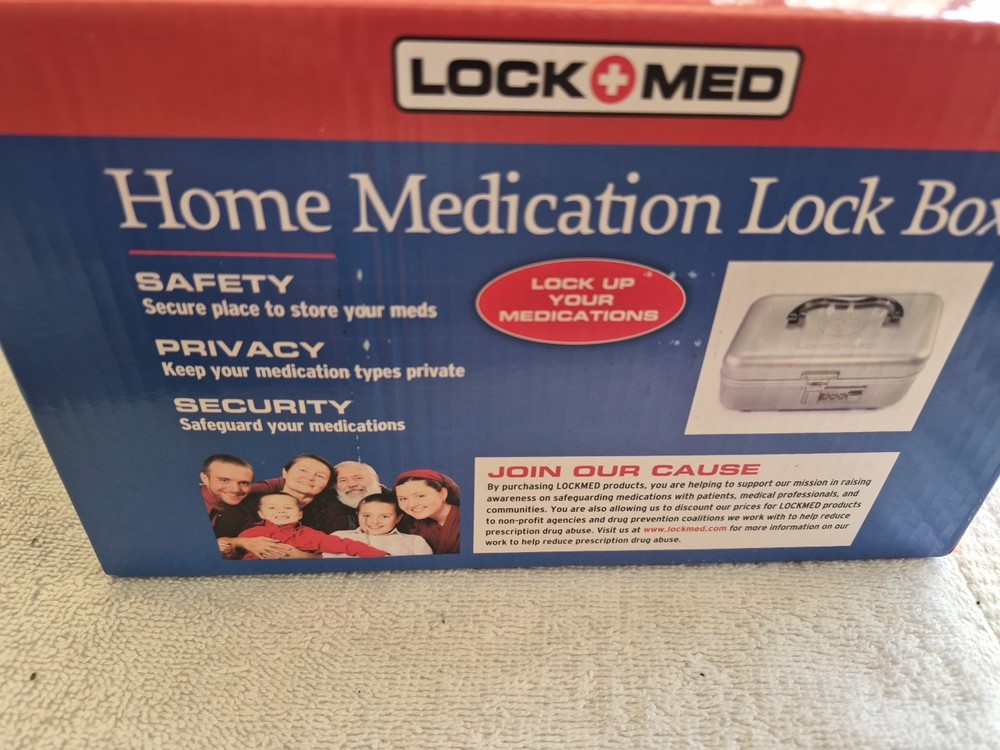 Lockmed Guardian Home Medication Medium Lockbox W/ Combination Lock Security