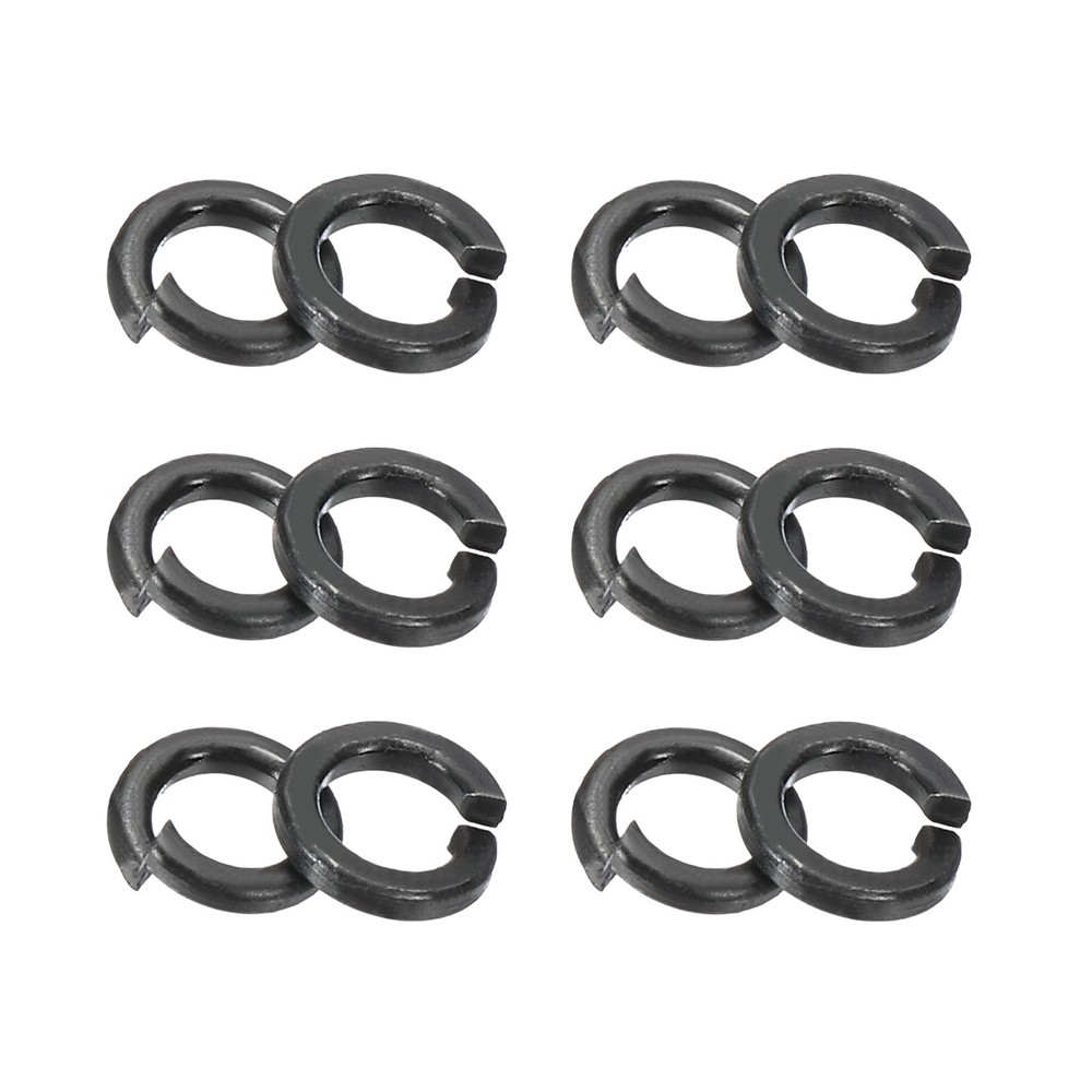 200 Pcs M3 Split Lock Washer Spring Lock Washer Spring Steel, Black