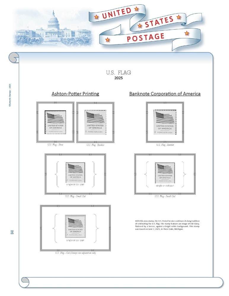 2025 U.S. Regular Issue Singles COMPLETE Supplement (White Ace Alternative)