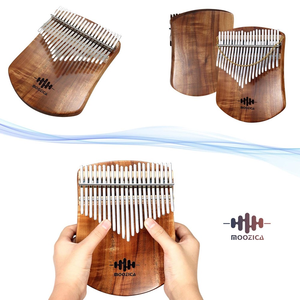 21 Keys Solid Koa Kalimba Thumb Piano, Single Solid Wood Flat-board Professio...