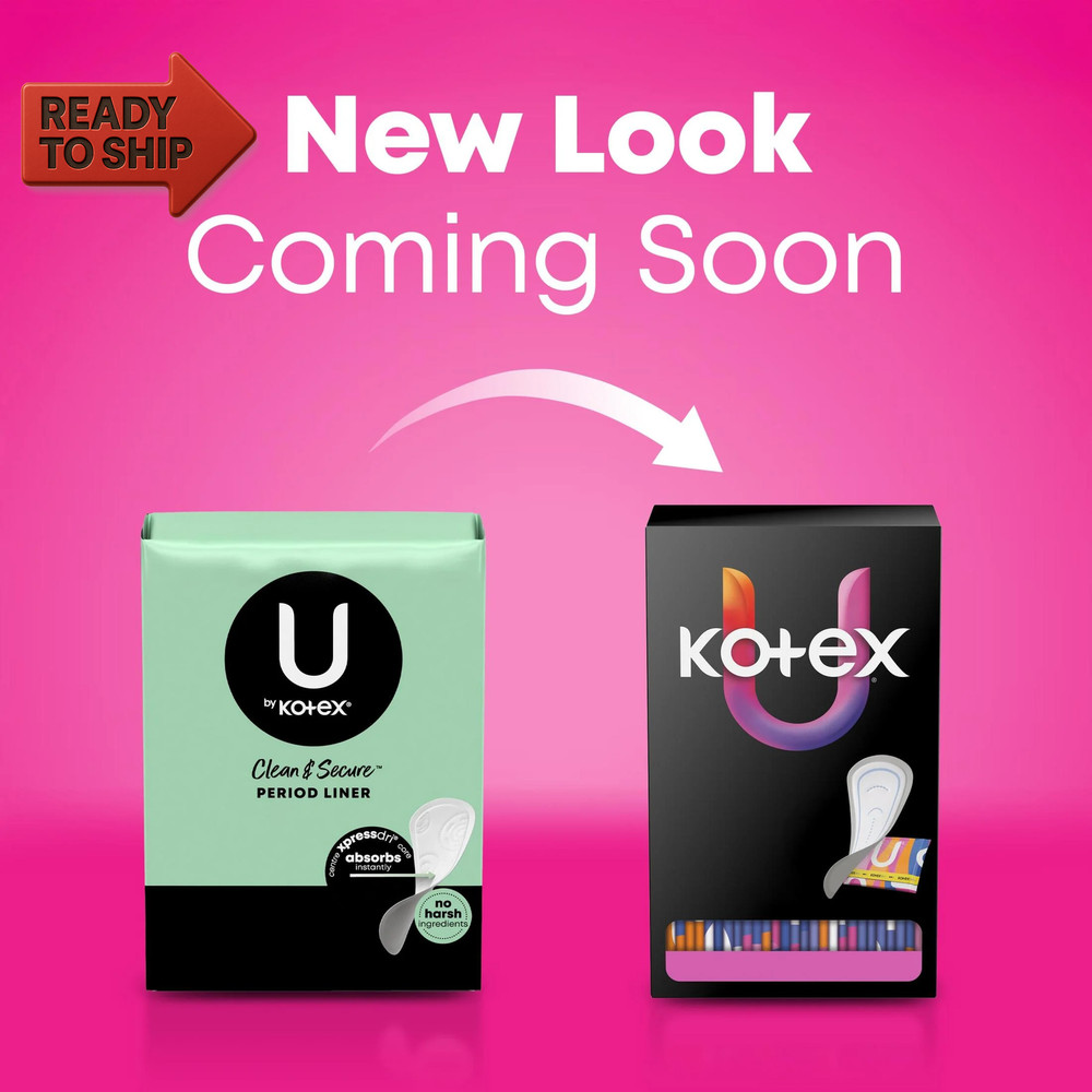 U by Clean & Secure Panty Liners, Light Absorbency, Extra Coverage, 80 Co