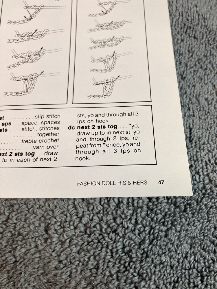 Doll Crochet Patterns His & Hers Annie’s Attic Booklet 47 Pages Used 22 Patterns