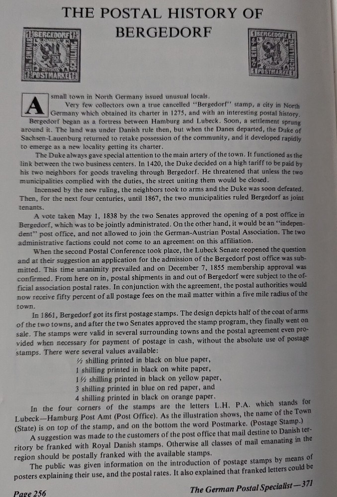 German Postal Specialist Jun '84 UPU Headquarters Heinrich von Stephan Bergedorf